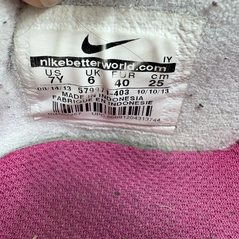 Nike Shoes Girls Youth Size 7 Y Flex 2013 Run Athletic Blue Gray Sneakers